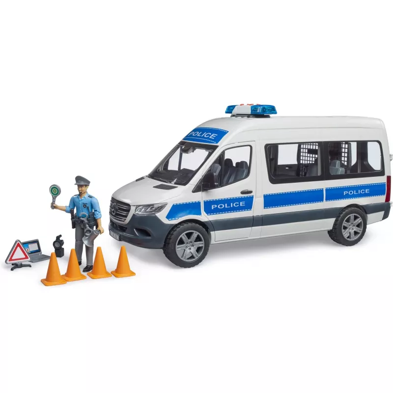 Mercedes-Benz Polizei Sprinter set con figura y módulo de luz/sonido
