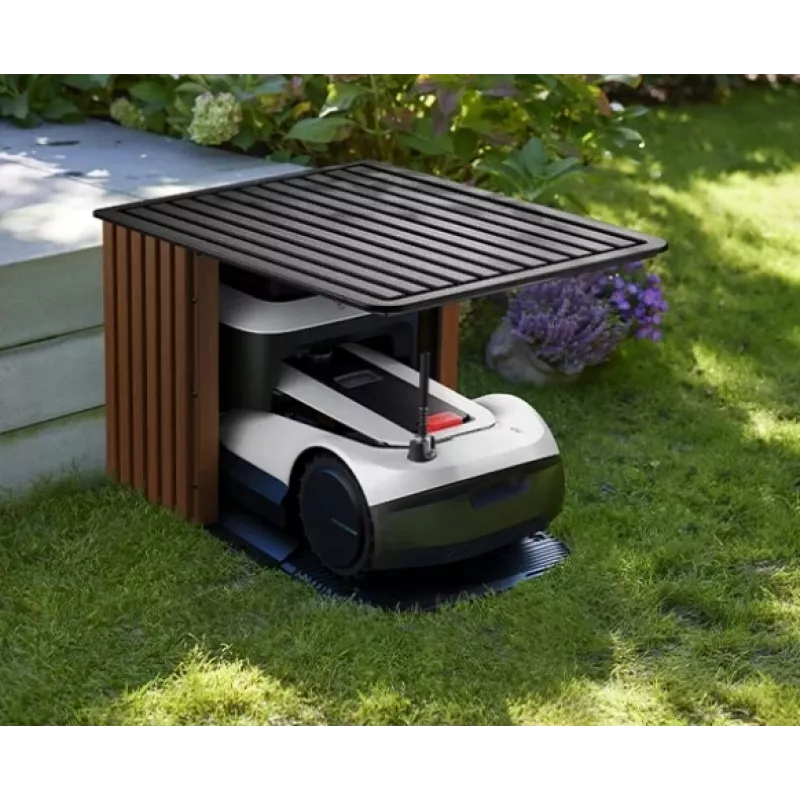 Garaje protector Ecovacs GOAT G1-GARAGE PRO Premium para cortacésped GOAT G1-2000, estación de almacenamiento y carga con techo