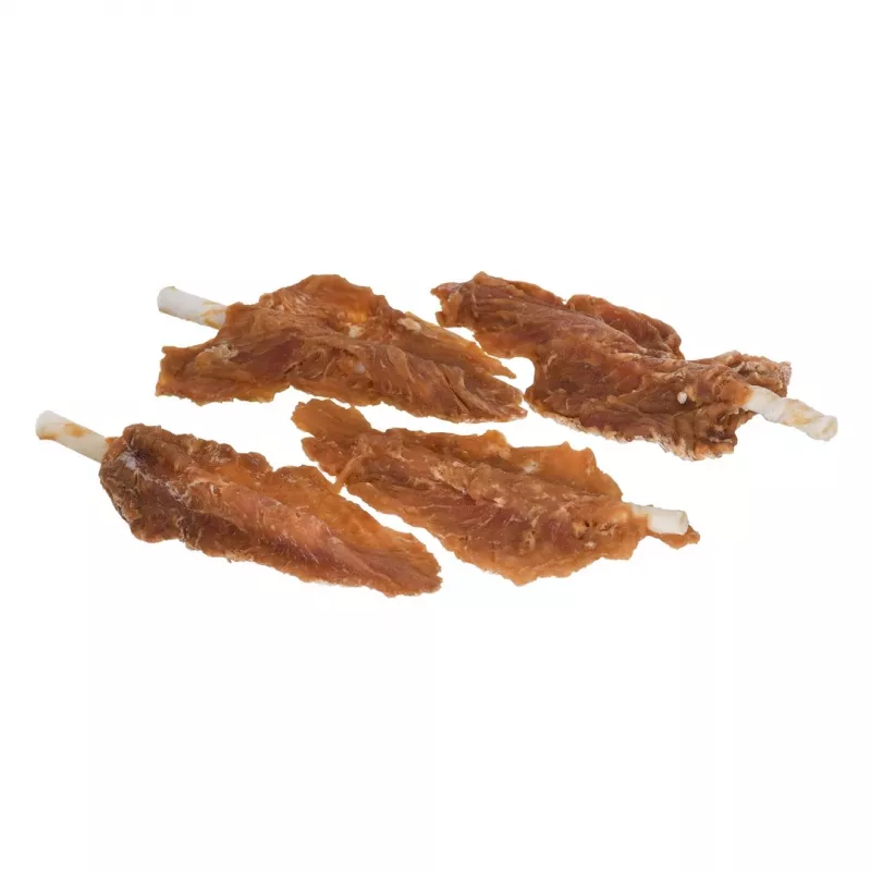Snacks para perros PETITTO filete de pollo al palo 500 g — snack dietético de ave, envase de plástico de 500 g
