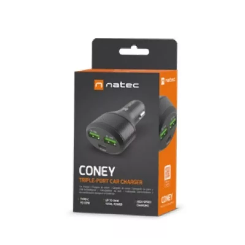 Cargador de coche NATEC Coney NUC-1981 carga rápida universal 12-24V