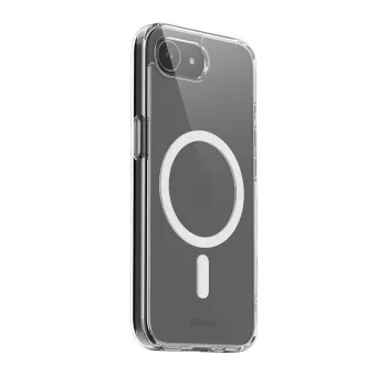 Funda MagSafe transparente Crong para iPhone 16e – funda protectora transparente, compatible con MagSafe