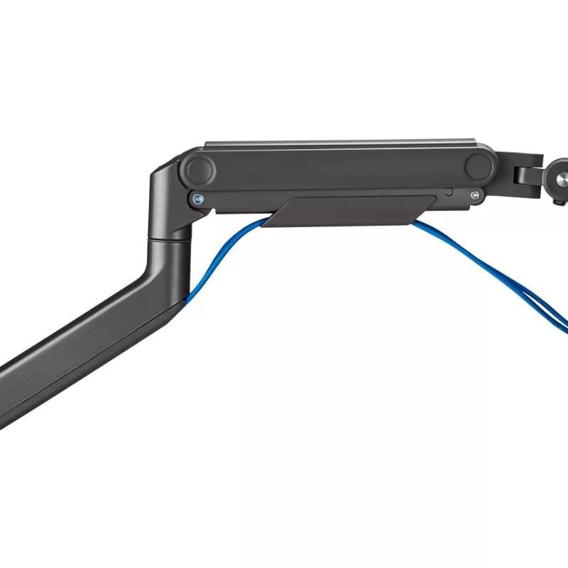 Soporte de monitor DIGITUS Single, pinza, para hasta 49 inch (124,5 cm), 20 kg, VESA 75x75–100x100, inclinable -20° a 50°, altura ajustable, negro