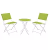 Conjunto de muebles de jardín pequeño Black Forest, dos sillas + mesa blanca y verde