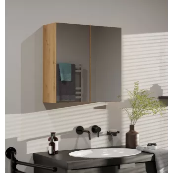 Mueble de baño suspendido top e shop POLA 2DL ARTISAN — montaje en pared roble, 600×220×600 mm, 3 baldas