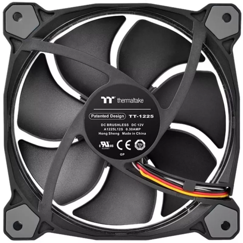 Thermaltake Riing 12 LED RGB Sync Edition CL-F071-PL12SW-A ventilador de caja de 120 mm, 3 uds., hasta 1500 rpm, negro