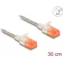 Cable de red DeLOCK RJ45 Cat.6A U/UTP fino 0,3 m transparente