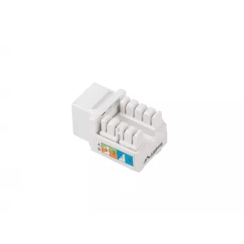 Módulo Keystone Lanberg KSU5-1090 en ángulo blanco RJ-45