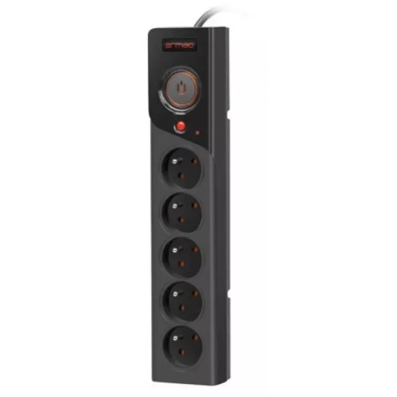 Regleta de enchufes Armac Z5 negra 5 tomas AC 250 V 5 m