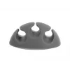 DeLOCK con 3 pasacables - set de sujetacables - montaje en mesa, montaje en superficie, apto para montaje en pared - gris, blanco (18297)