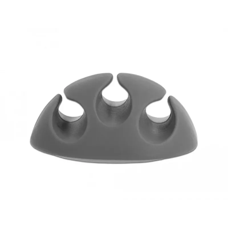 DeLOCK con 3 pasacables - set de sujetacables - montaje en mesa, montaje en superficie, apto para montaje en pared - gris, blanco (18297)