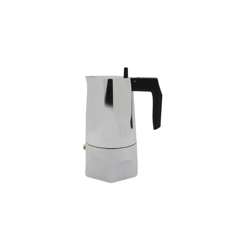 Cafetera espresso Alessi MT18/3 Ossidiana, acero inoxidable, aluminio, 3,5 x 18,5 x 40,5 cm
