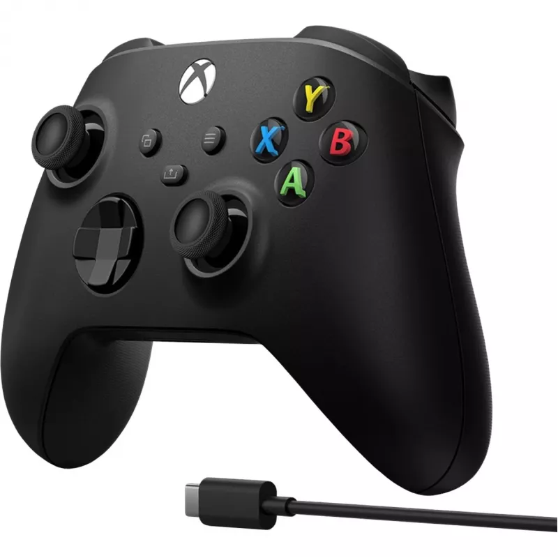 Mando inalámbrico Microsoft Xbox + cable USB-C Negro Gamepad analógico / digital PC, Xbox One, Xbox One S, Xbox One X, Xbox Series S, Xbox Series X