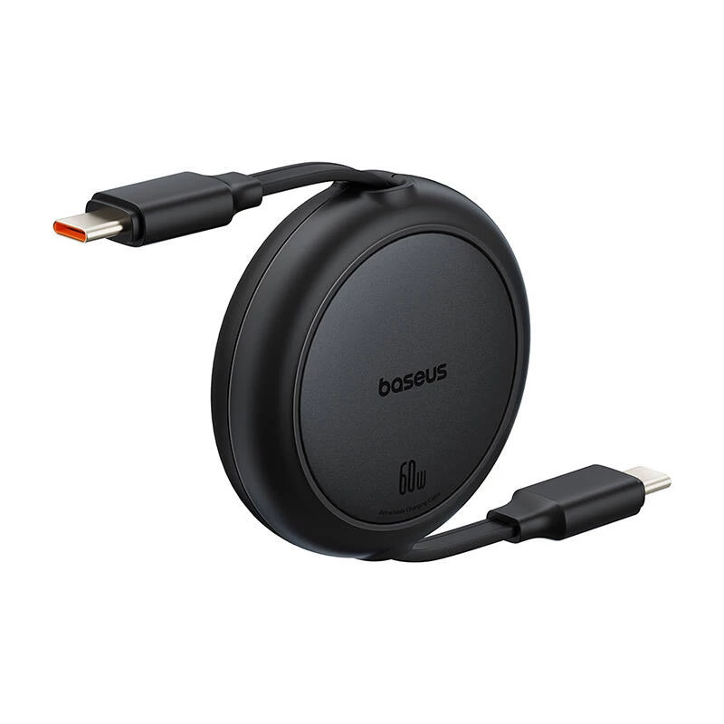 Cable USB-C a USB-C Baseus Free2Pull Mini, 60 W, 1 m, (negro)