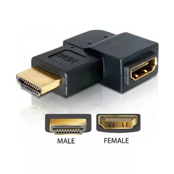 Adaptador HDMI macho a hembra 90° izquierda DeLOCK 65077