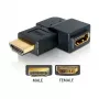 Adaptador HDMI macho a hembra 90° izquierda DeLOCK 65077