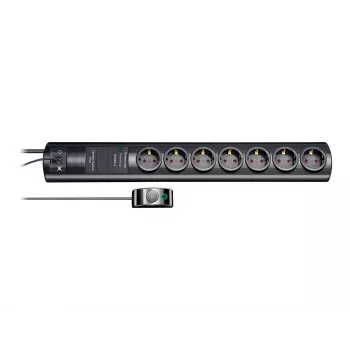 brennenstuhl Primera-Tec Comfort Switch Plus - protección contra sobretensiones - corriente alterna 250 V - 3500 vatios - tomas de salida: 7 - 2,0m - Alemania - negro