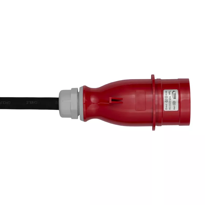 Akyga AK-EC-22 Cargador móvil para VE, Type 2, conector CEE 5 pines, trifásico, 32 A, 22 kW, LCD, 5 m