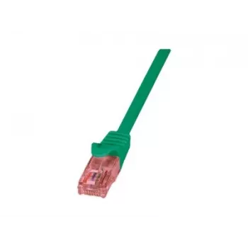 Cable de red LOGILINK 0,25 m Cat6 U/UTP con conectores macho RJ-45, verde