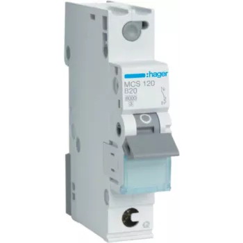 Hager MCS120 Interruptor automático magnetotérmico tipo C 1 polo 1 unidad de división (MCS120)
