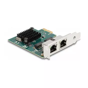 Tarjeta DeLOCK PCI Express x1 2 x RJ45 Gigabit LAN BCM gris