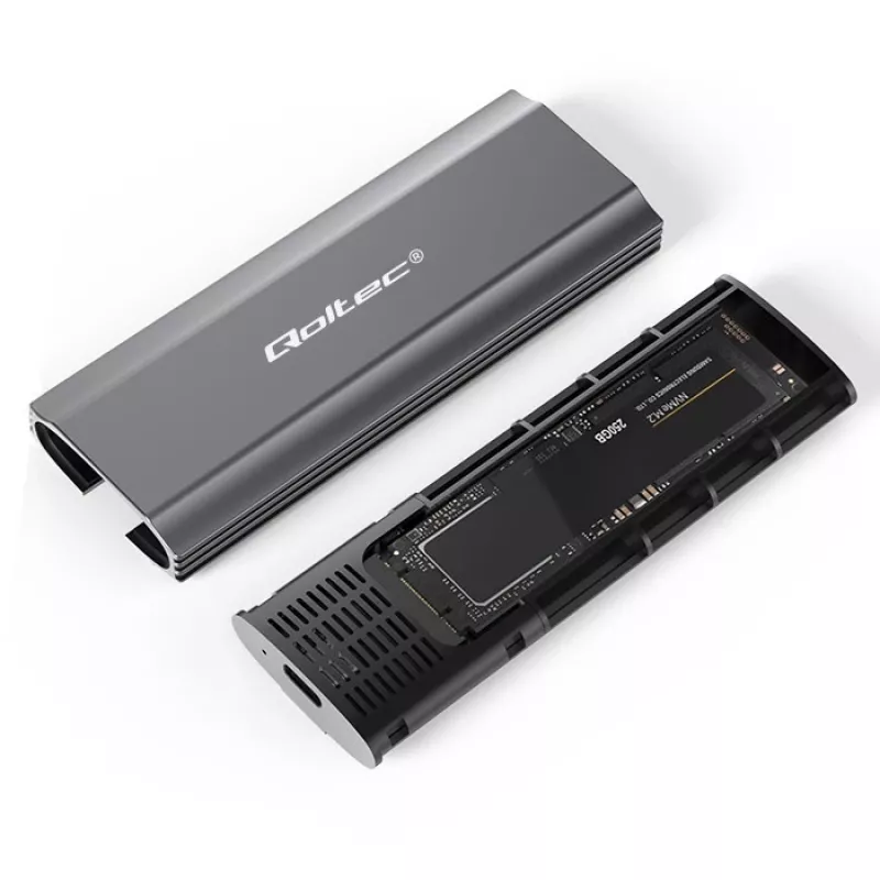 Carcasa | caja NV2271 para disco M.2 SSD | SATA | NVMe | USB-C | 2TB