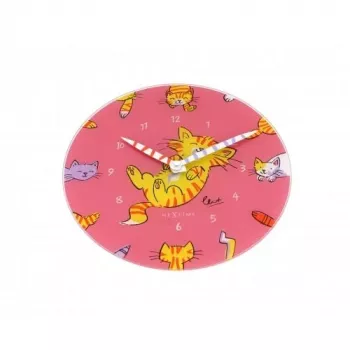 Reloj NeXtime 8810 Tickle My Tummy, Ø30 cm, pared, rosa/multicolor