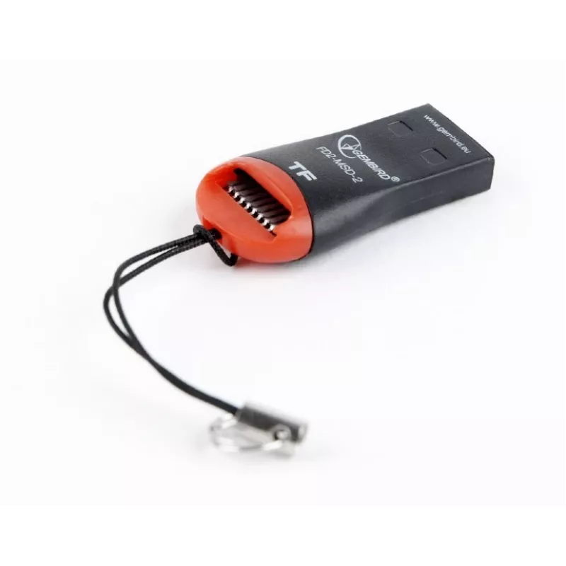 Lector de tarjetas Gembird FD2-MSD-3 USB 2.0 negro rojo