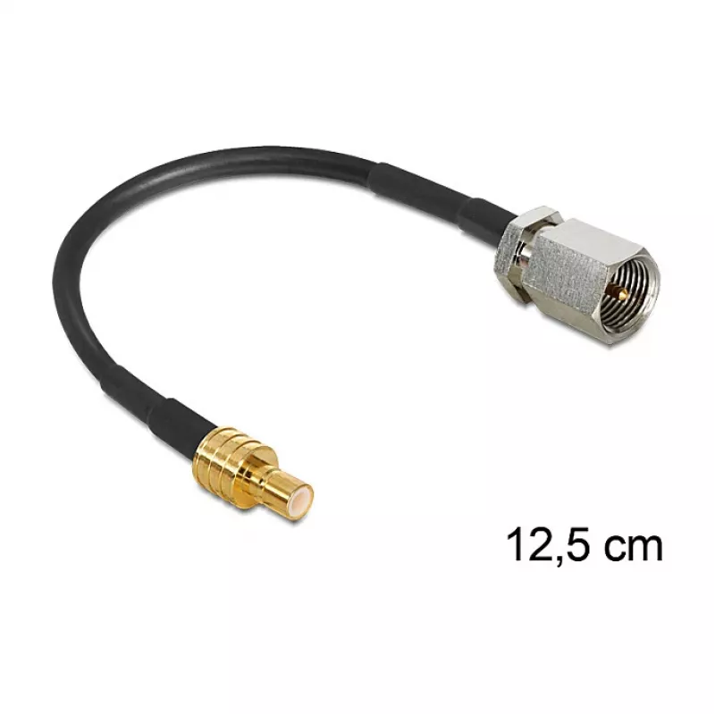 Cable coaxial DeLOCK 88473 0,125m FME SMB Oro Negro