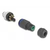 Conector M12 DeLOCK codificado A de 8 polos conector macho conexión por tornillo