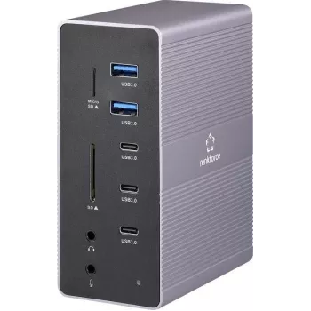 Renkforce base de acoplamiento USB-C RF-DKS-910 compatible con bases de acoplamiento de marcas universal (RF-6748348)