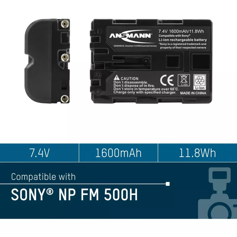 ANSMANN A-Son NP FM 500 H - Batería para cámara Li-Ion 1500 mAh (5044503)