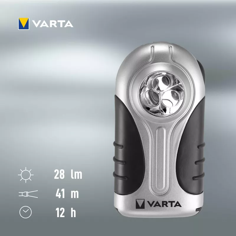 Linterna de mano Varta 16647 Negro Plata