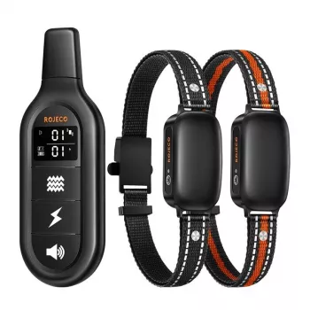 Collar de adiestramiento canino Rojeco RojecoPD521 1000m con 2 collares (negro)