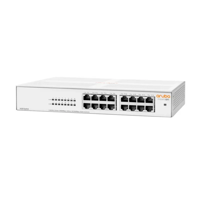 Aruba Instant On 1430 16G no gestionado L2 Gigabit Ethernet (10/100/1000) 1U blanco