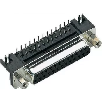 Conector D-Sub Harting 09 68 463 5812 37 polos soldadura, en ángulo recto