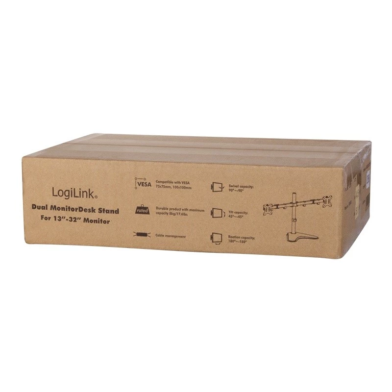 Soporte para monitor LogiLink BP0045 81,3 cm (32 pulgadas) sobremesa negro acero inoxidable