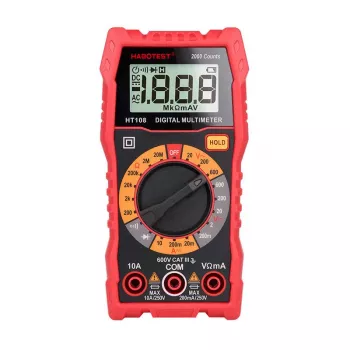 Multímetro Habotest HT108L – DC hasta 600 V, AC hasta 600 V, rango de 10 A
