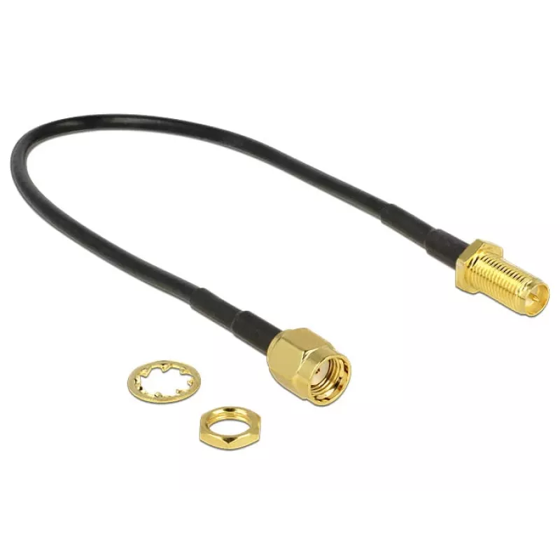 Cable coaxial DeLOCK 88876 RP-SMA estándar 0,2 m negro