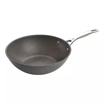Wok Ballarini 75002-815-0 redondo antracita 30 cm, aluminio, antiadherente de granito/titanio de 6 capas
