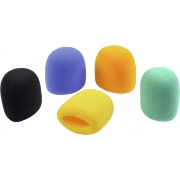 Set de antivientos para micrófono Omnitronic 6000620N — 5 colores, fundas de espuma de repuesto