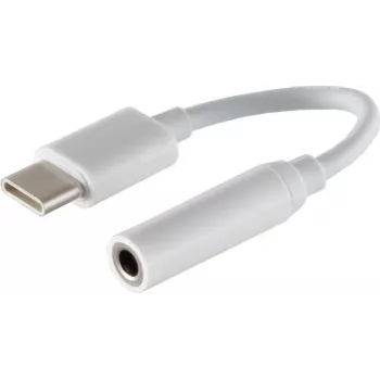 Cable de audio S/CONN 14-05020 0,1 m 3,5 mm USB Type-C blanco