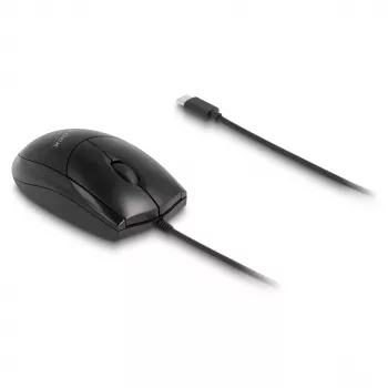 Ratón DeLOCK 12114 USB Type-C óptico ambidiestro