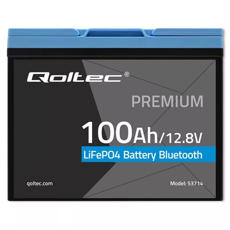 Batería LiFePO4 QOLTEC 12,8 V 100 Ah con Bluetooth — 12,8 V 100 Ah