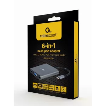 Dock/replicador de puertos para portátil Gembird a-CM-COMBO6-01 USB 3.2 Gen 1 (3.1