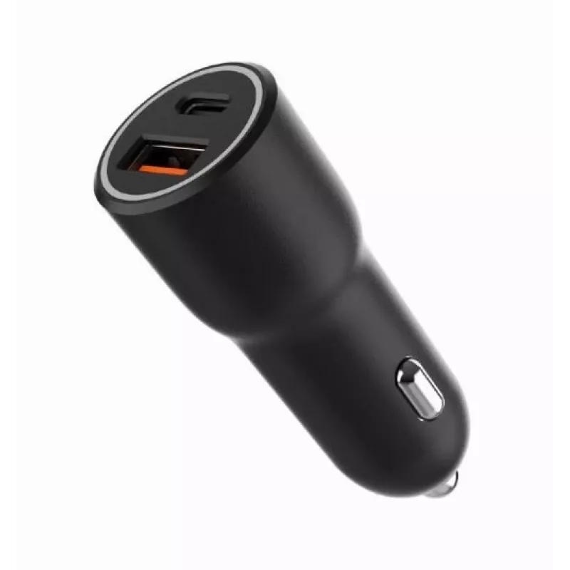 Cargador de coche para dispositivos móviles Gembird TA-UC-AC2PDQC38-CAR-01, USB-C, 38 W, 12-24 V, negro