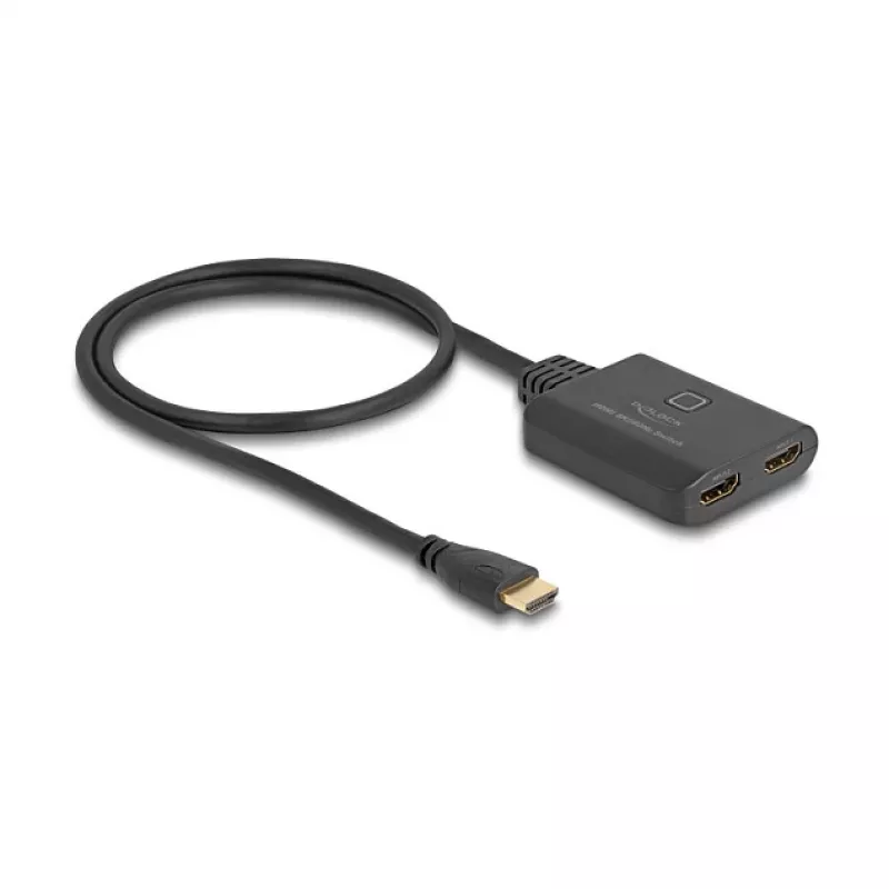 Switch HDMI DeLOCK 2 x HDMI entrada a 1 x HDMI salida 8K 60 Hz cable integrado 50 cm