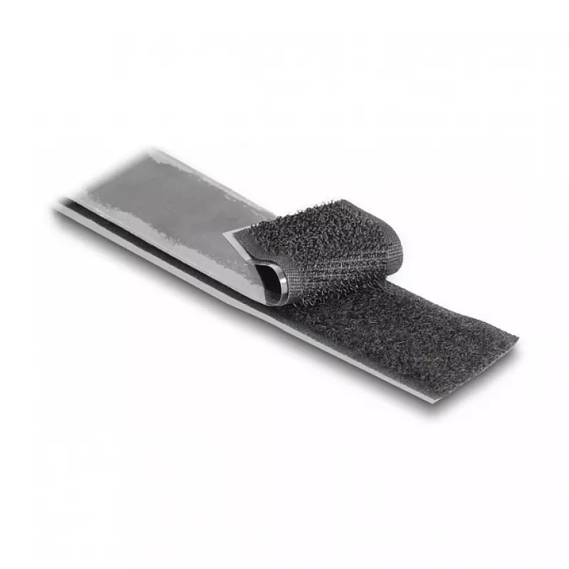 DeLOCK Cinta de velcro autoadhesiva L 15 m x An 25 mm negro