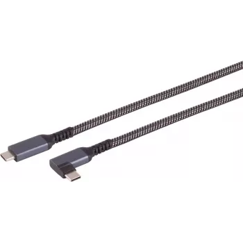 Cable USB-C a USB-C ShiverPeaks 14-75017 — USB 3.2 Gen 2 (10 Gbit/s), 1 m, negro/blanco