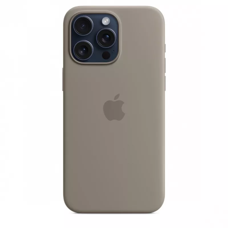 Funda de silicona con MagSafe para iPhone 15 Pro Max – clay
