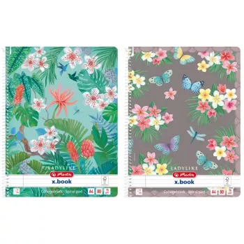 Bloc de espiral Herlitz A4 Ladylike 80 hojas rayado con margen motivos variados